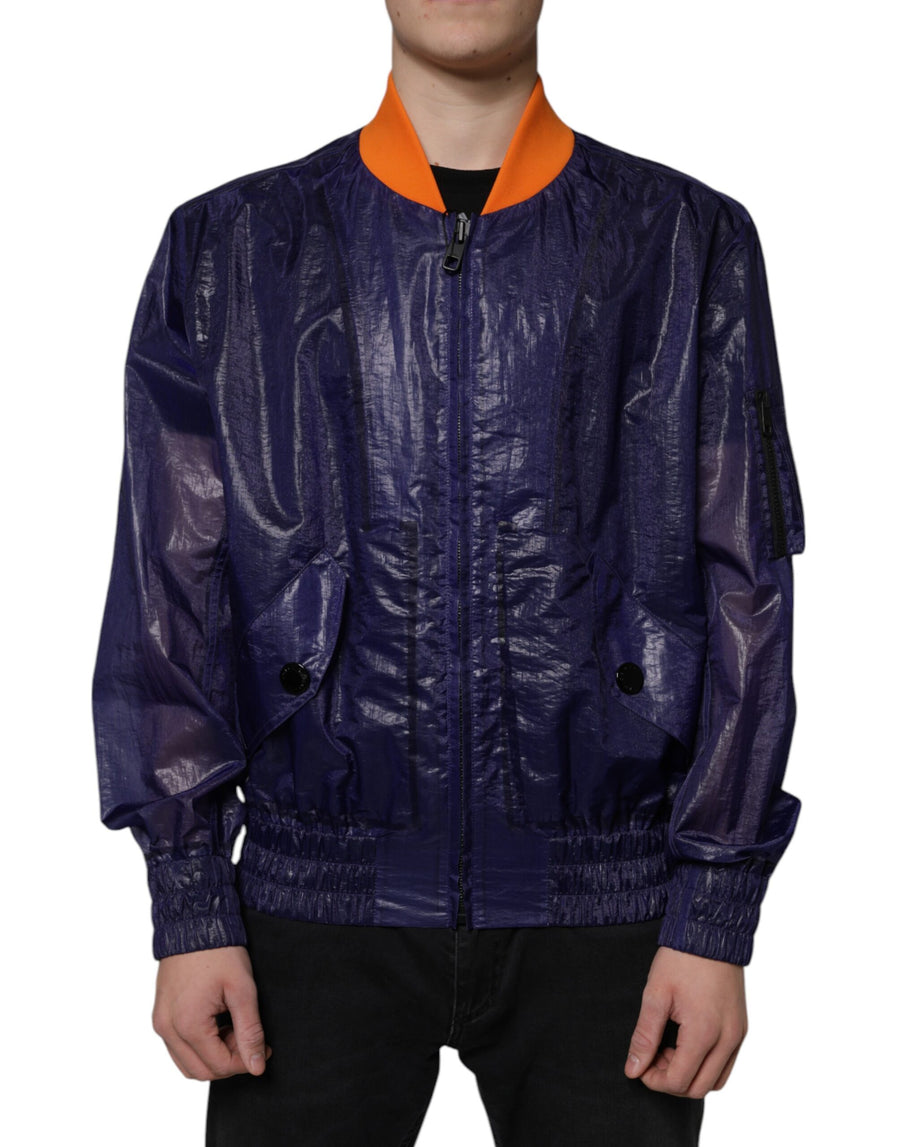 Dolce & Gabbana 97% Cotton 3% Elastane bomber jacket in navy