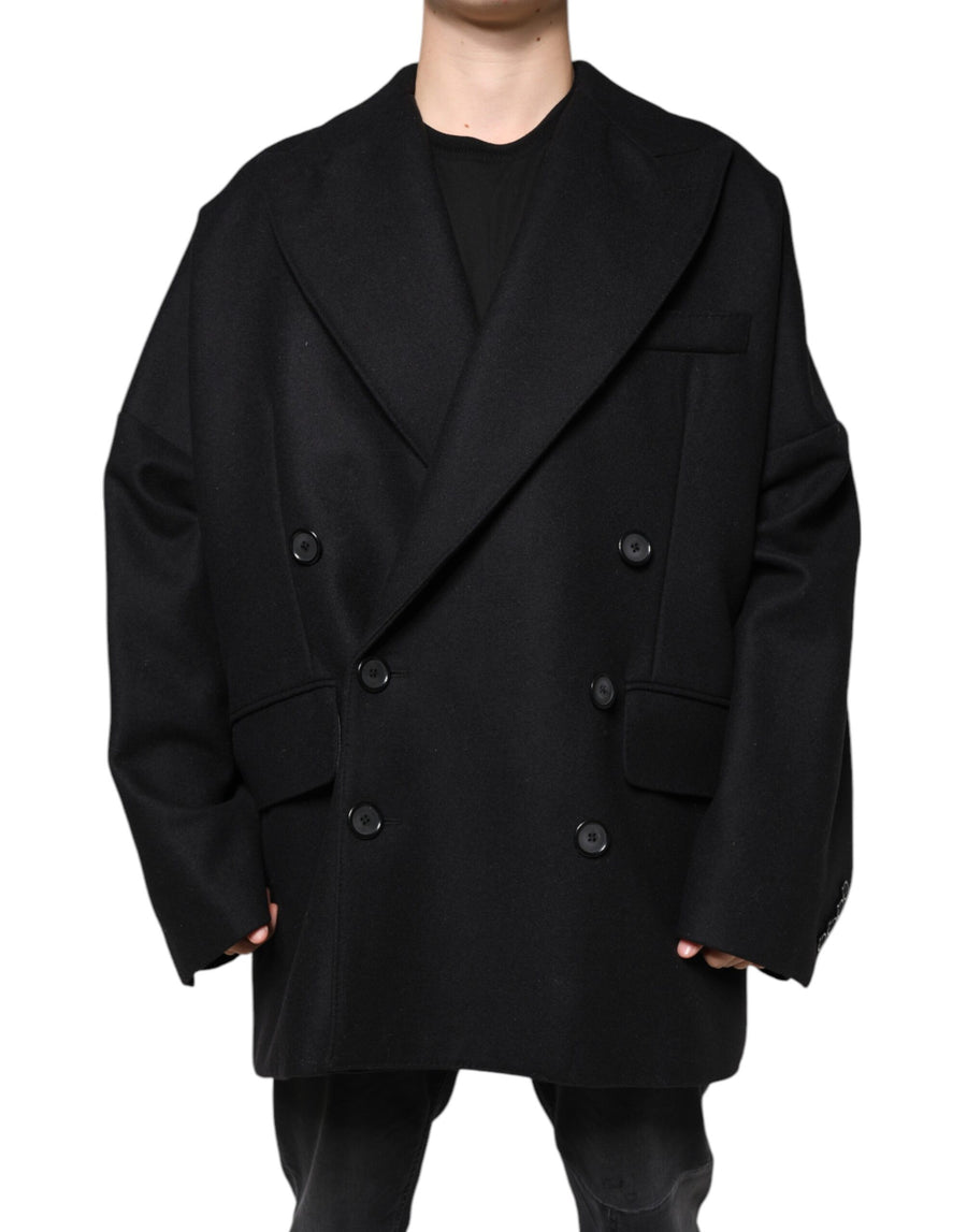Dolce & Gabbana 80% Virgin Wool 20% Nylon coat in black