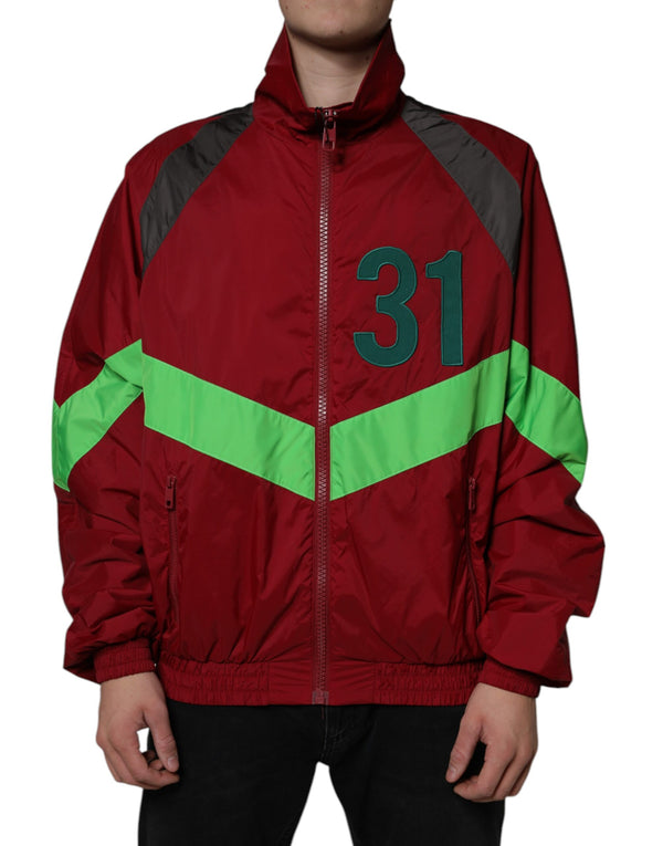 Dolce & Gabbana 90% Nylon 10% Polyester windbreaker jacket in red