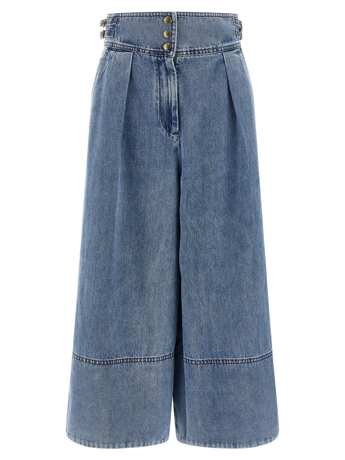 Denim Culotte jeans Light Blue Cotton