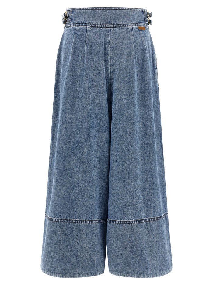 Denim Culotte jeans Light Blue Cotton