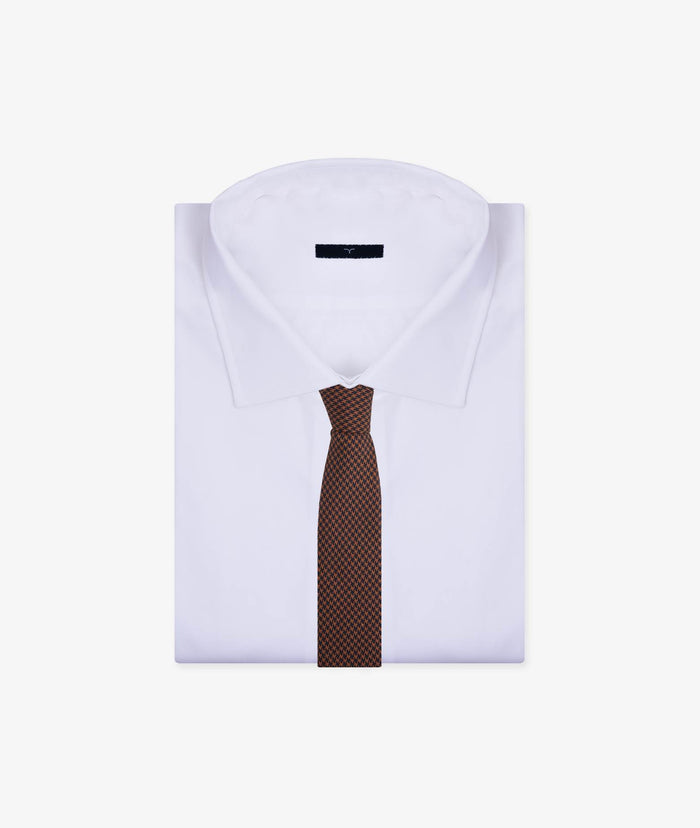 Tie Pied De Poule Brown Regimental
