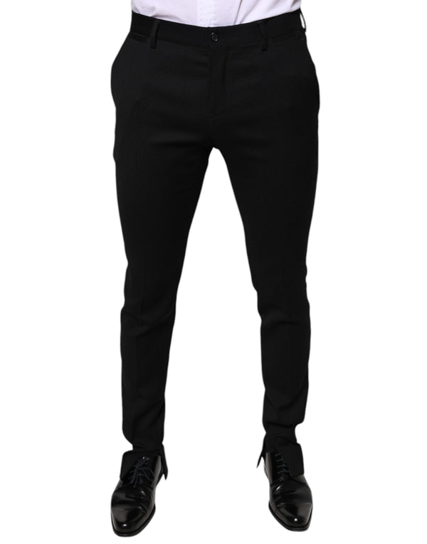 Dolce & Gabbana 99% Virgin Wool 1% Elastane trousers in black