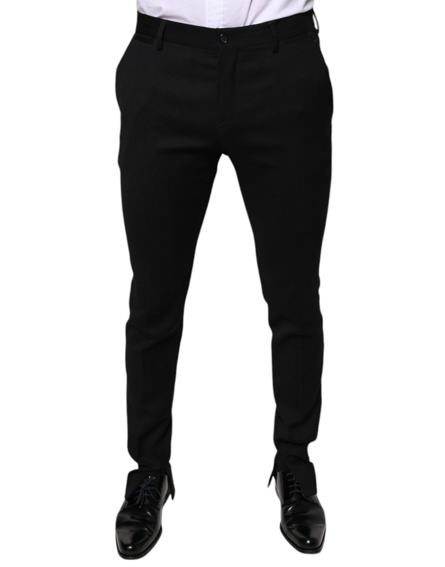 Dolce & Gabbana 99% Virgin Wool 1% Elastane trousers in black