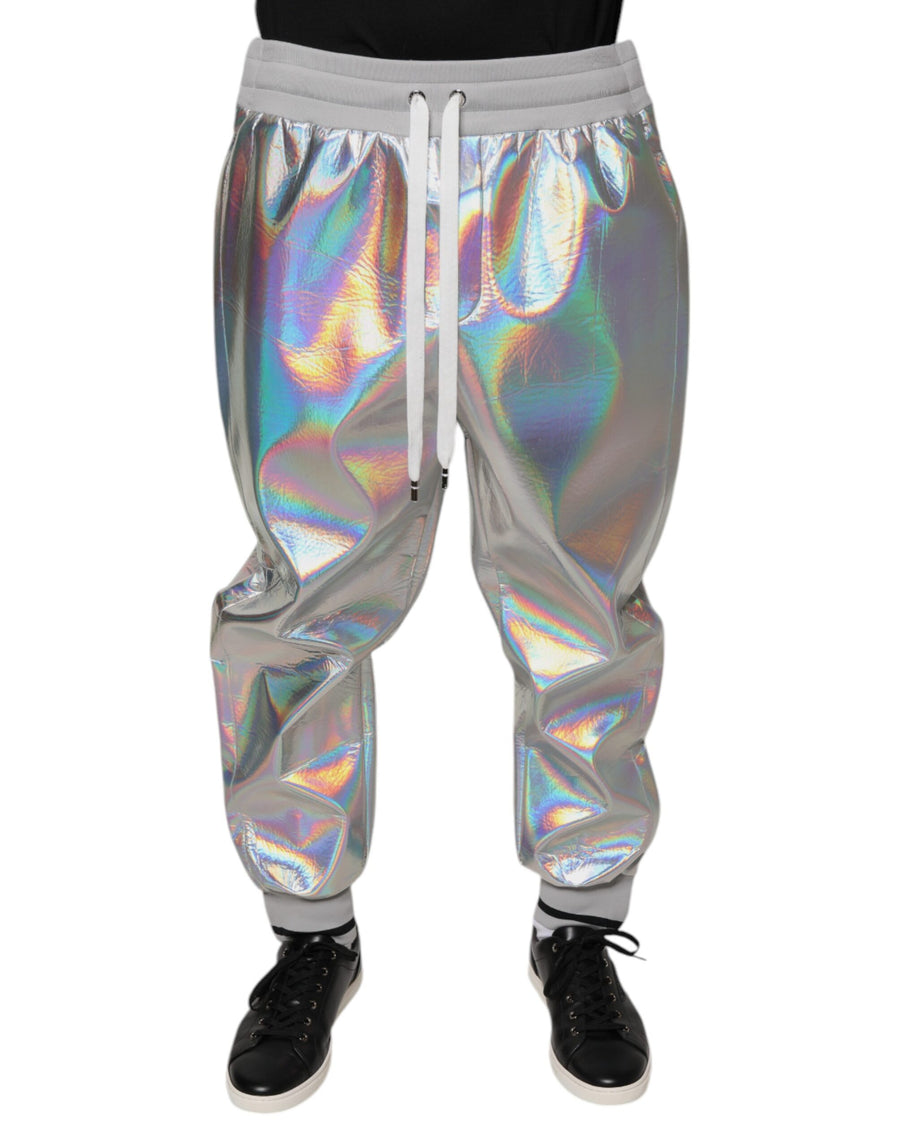 Dolce & Gabbana 100% Polyester joggers in silver
