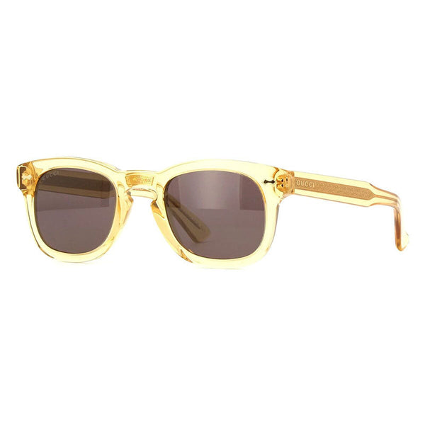 Gucci Sunglasses Square Full Rim, Brown Frame And Grey Lens Gg0182s006