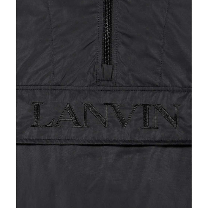 Lanvin Logo Hooded Windbreaker Black Polyamide
