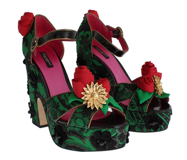 Dolce & Gabbana 2% PA platform heel in green