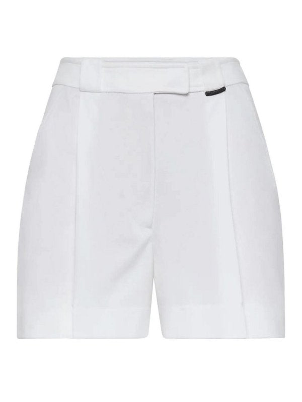 Brunello Cucinelli Womens White Tailored Cotton Shorts