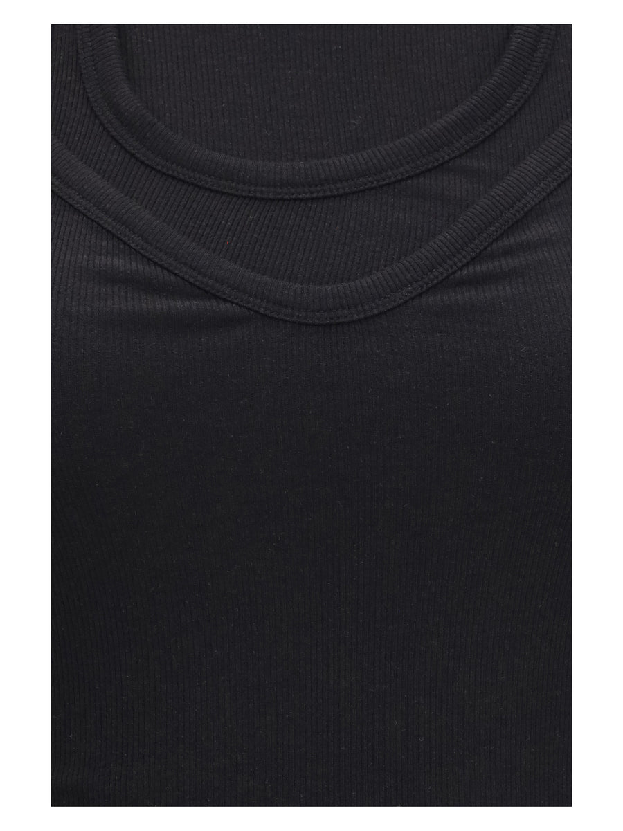 Tank Top Multi-Layer All Black Lyocell