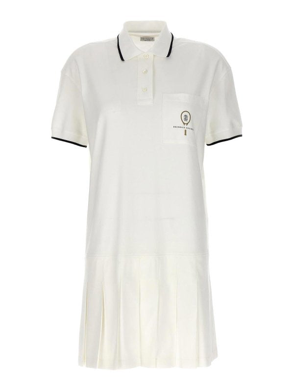 Brunello Cucinelli Womens White Cotton Polo Dress