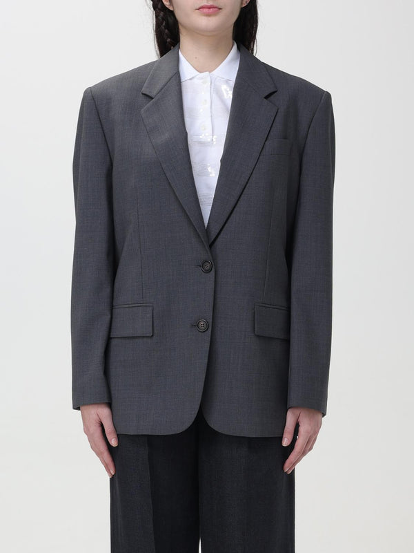Brunello Cucinelli Womens Dark Grey Wool Blazer Gray