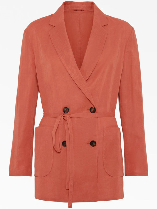 Brunello Cucinelli Womens Rust Relaxed Cotton Jacket