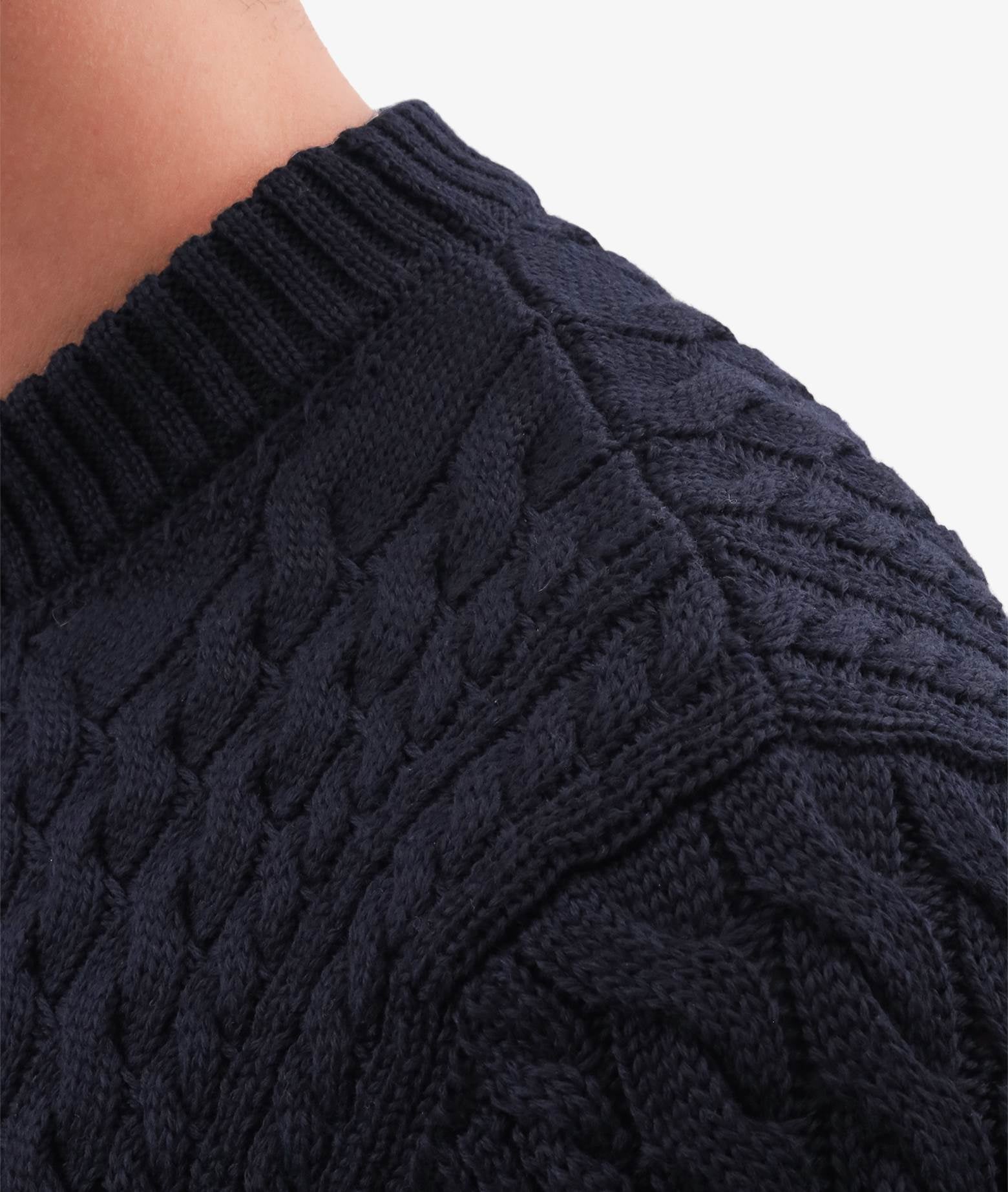 Cable Knit Sweater Col Du Pillon Lightgray Maglieria Dis/lav Pesante