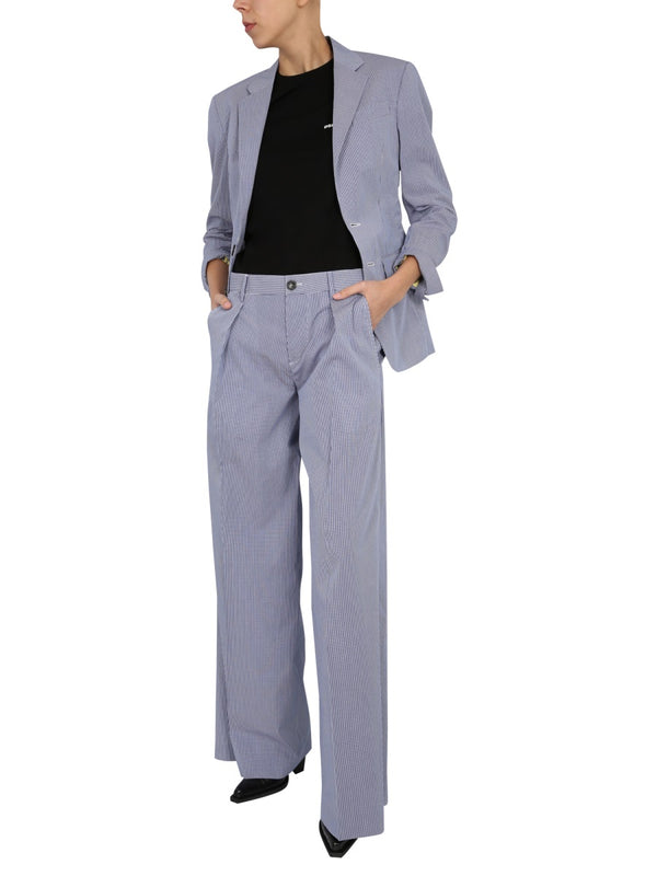 Oversize Fit Blazer Blue Cotton Jacket