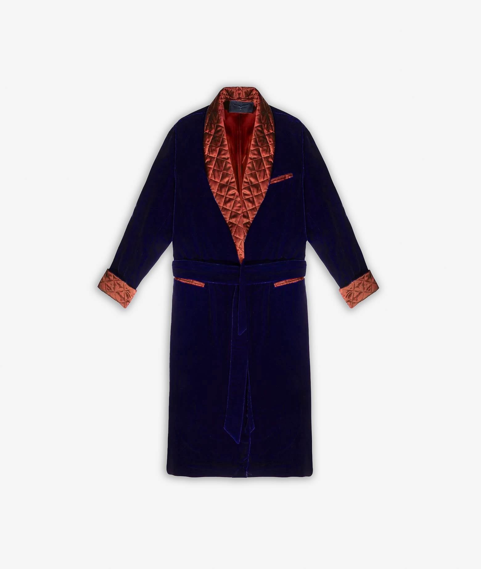 Robe Clark Gable Navy Velvet