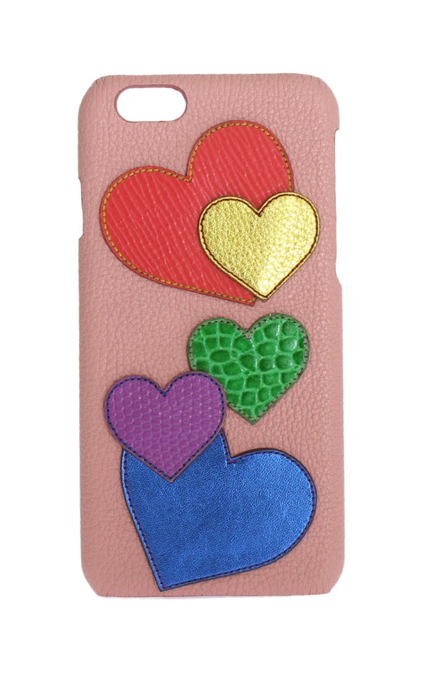 Pink Leather Heart Phone Cover Accessory