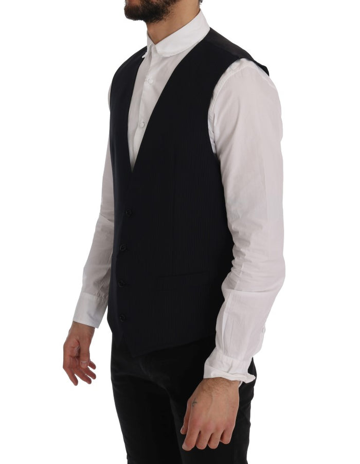 Dolce & Gabbana 98% Wool vest in black — view 2