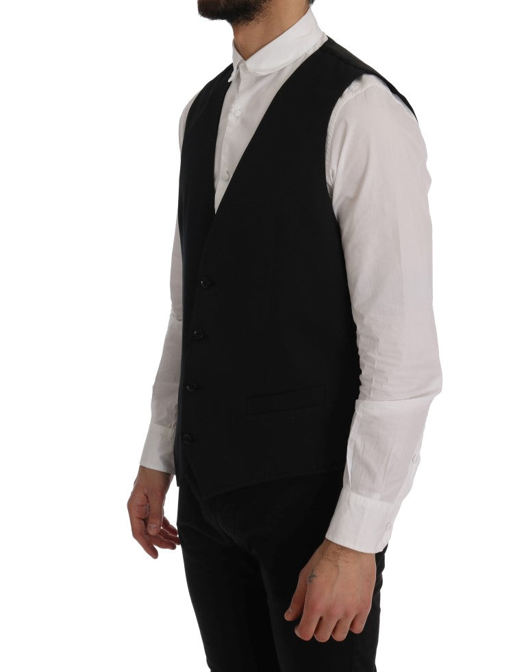 Dolce & Gabbana 80% Cotton vest in black — view 2