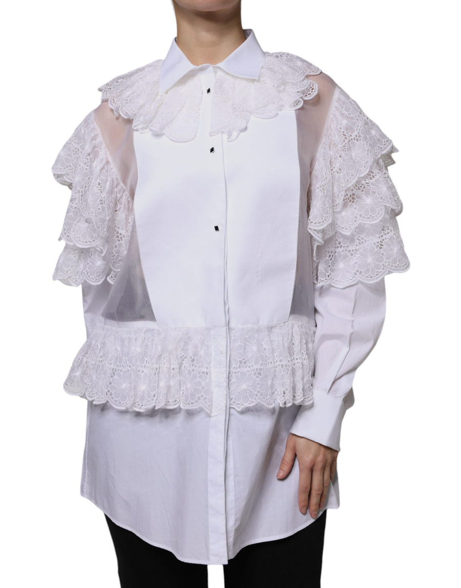 Dolce & Gabbana 56% Cotton 44% Silk blouse in white