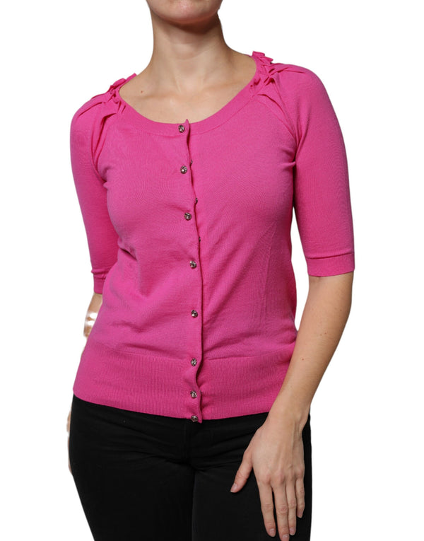 Dolce & Gabbana 100% Virgin Wool cardigan in pink