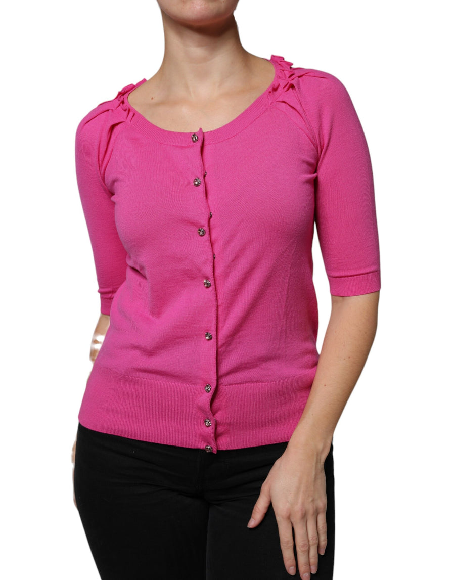 Dolce & Gabbana 100% Virgin Wool cardigan in pink