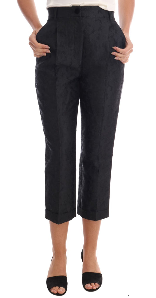 Dolce & Gabbana 45% Viscose capri pants in black