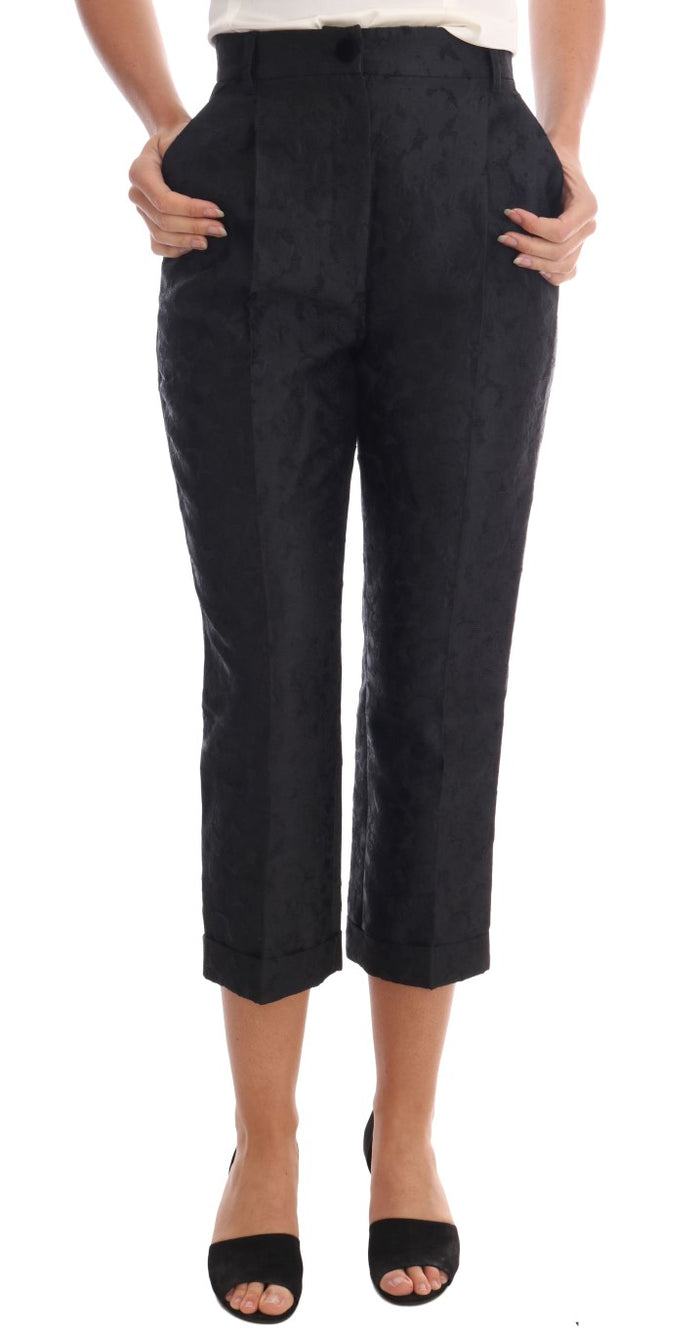 Dolce & Gabbana 45% Viscose capri pants in black