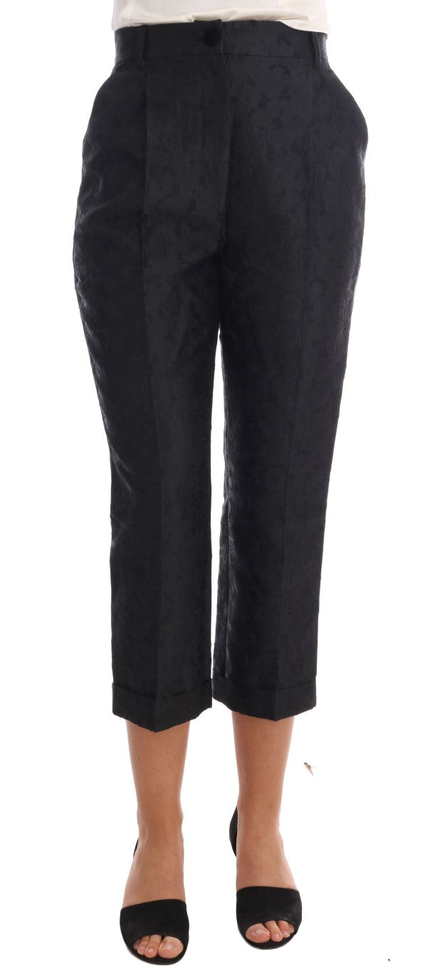 Dolce & Gabbana 45% Viscose capri pants in black — view 2