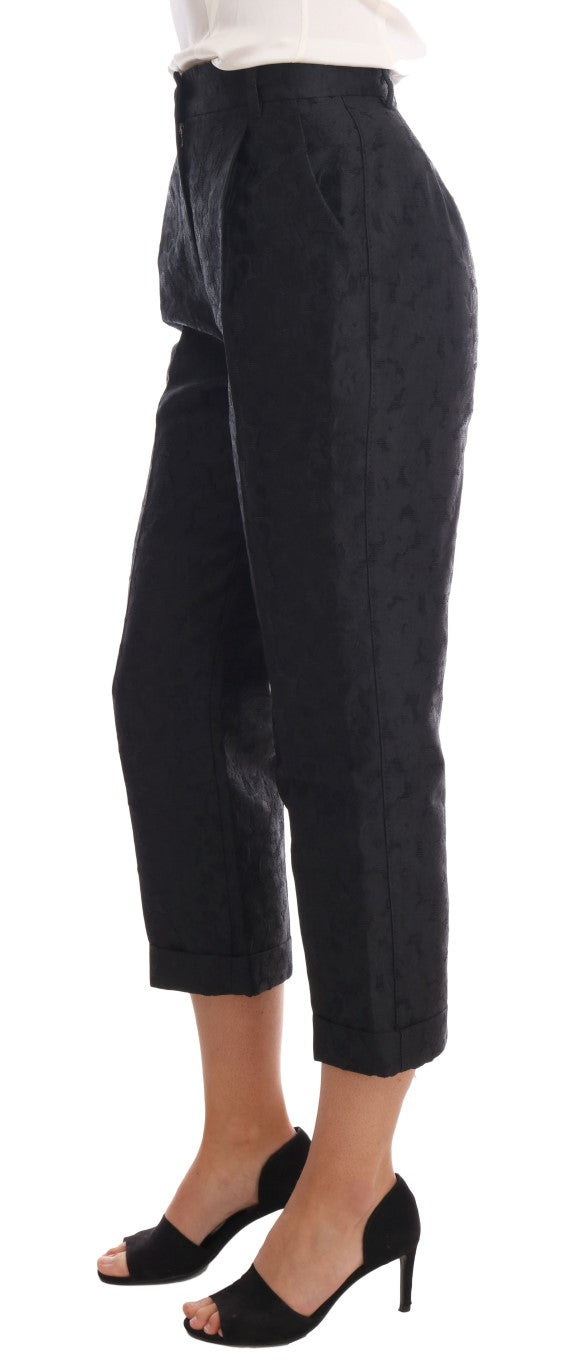 Dolce & Gabbana 45% Viscose capri pants in black — view 3