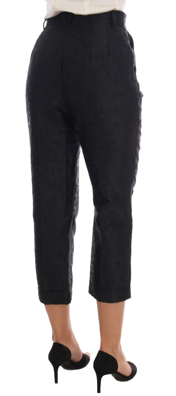 Dolce & Gabbana 45% Viscose capri pants in black — view 4