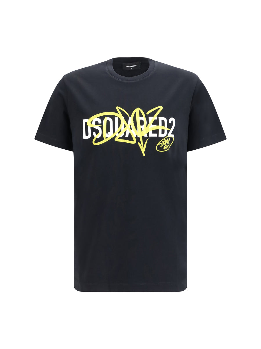 Cotton Printed T-Shirt — Black T-shirts