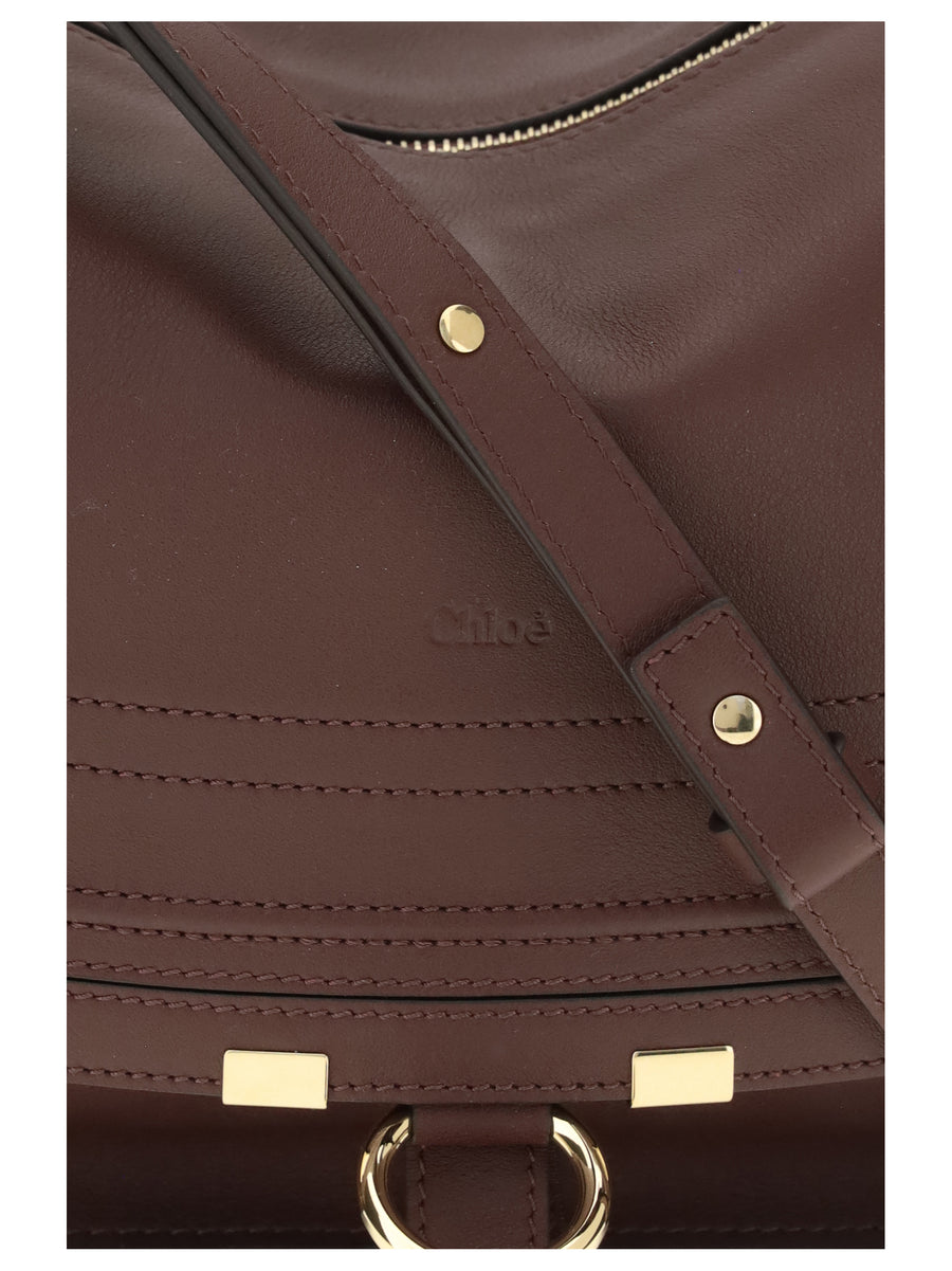 Shoulder Bag Marcie Dark Velvet Calf Leather