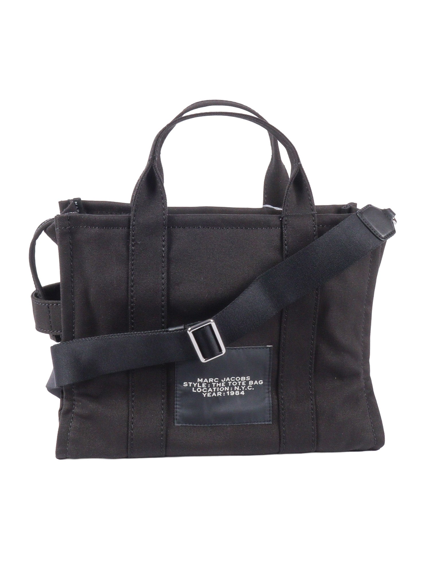 THE MEDIUM TOTE Black Cotton Handbag