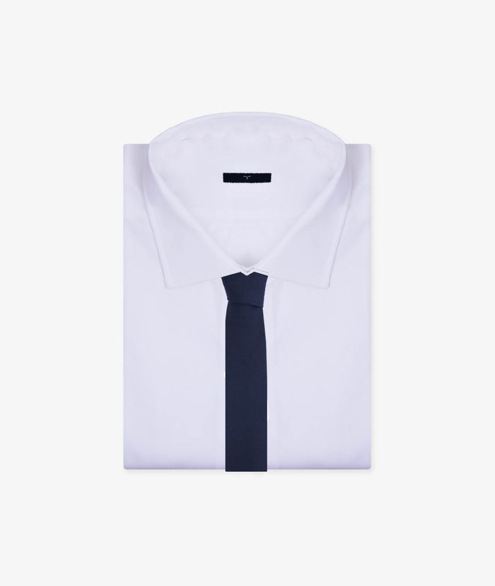 Solid Color Tie Navy Plain