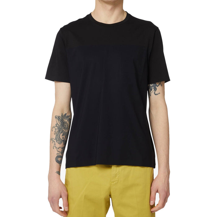 Herno Lazer Cut T-Shirt Black Cotton Elastane