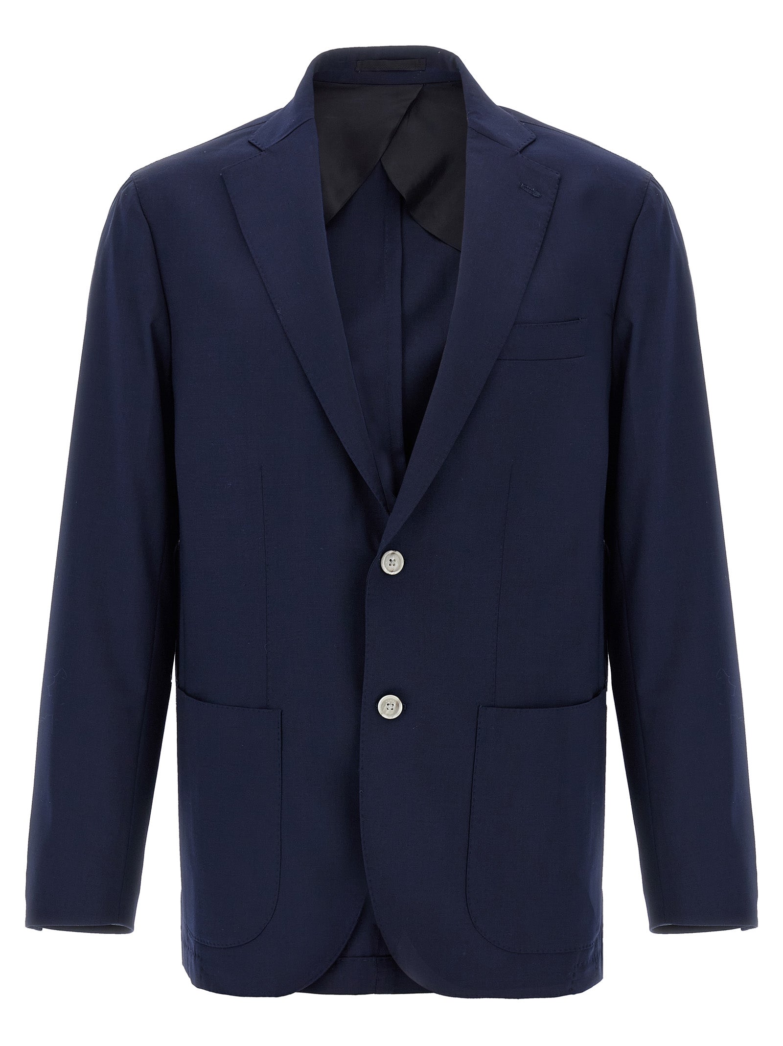 Jim2 blazer Blue Polyester Wool Elastane
