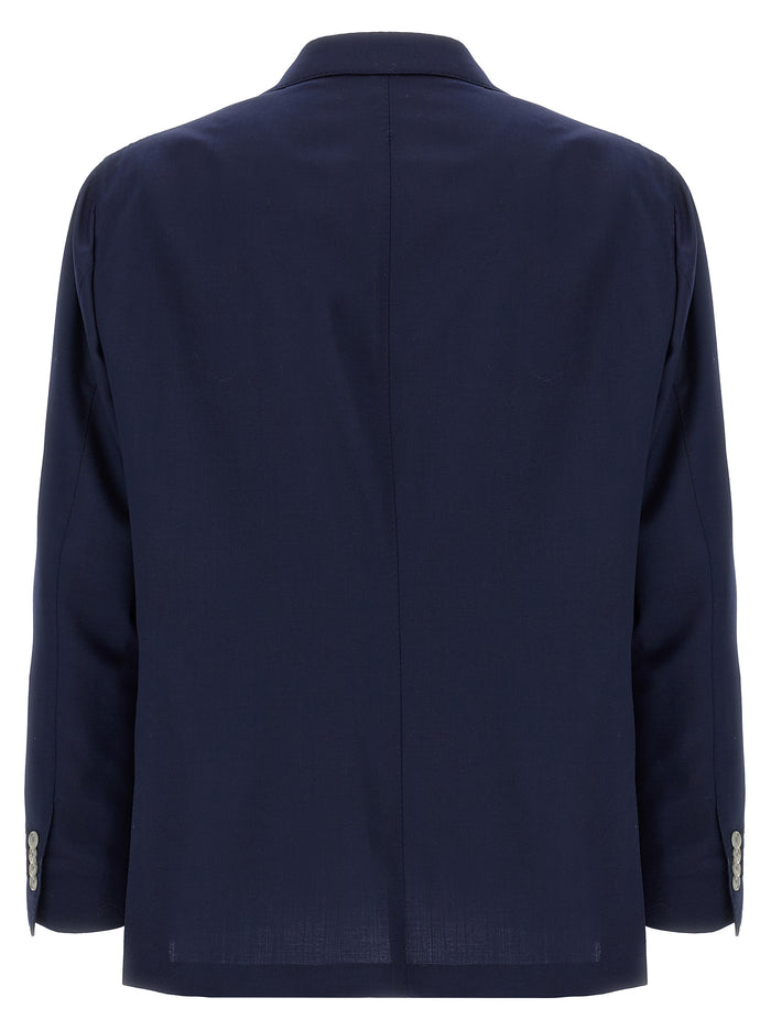 Jim2 blazer Blue Polyester Wool Elastane
