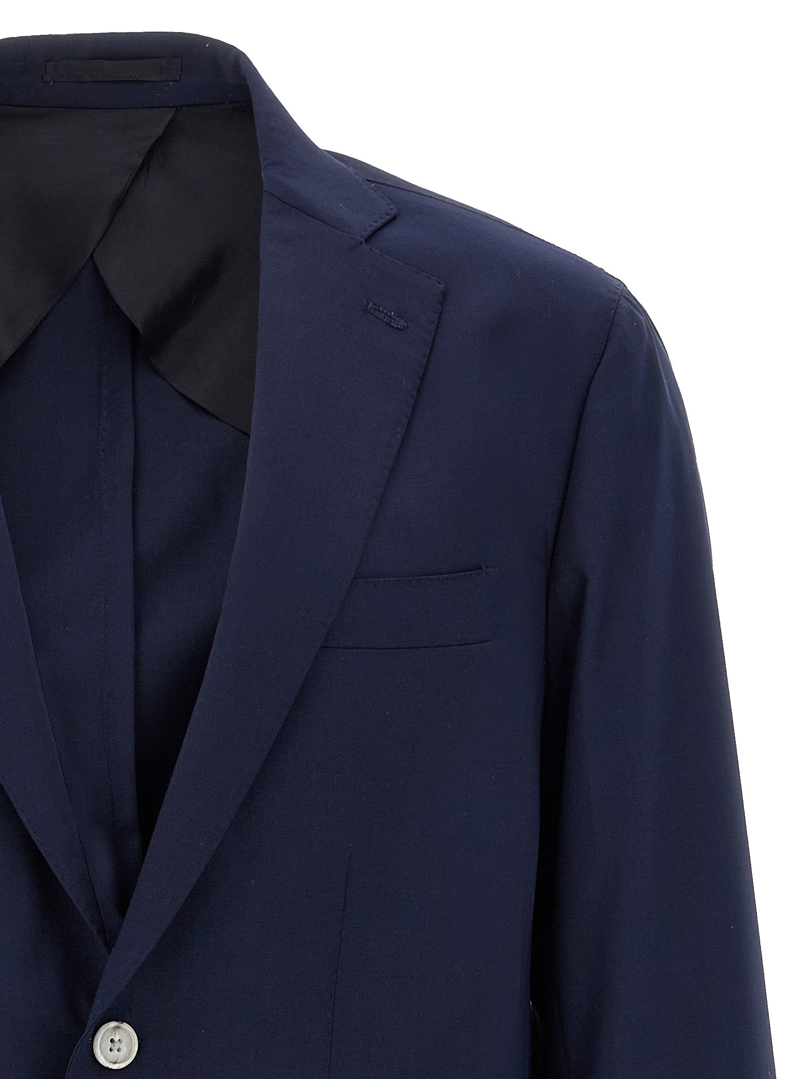 Jim2 blazer Blue Polyester Wool Elastane