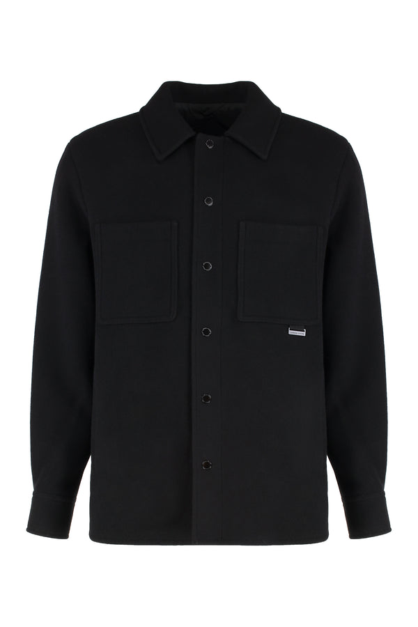Atkinson Overshirt Black Wool Shirt