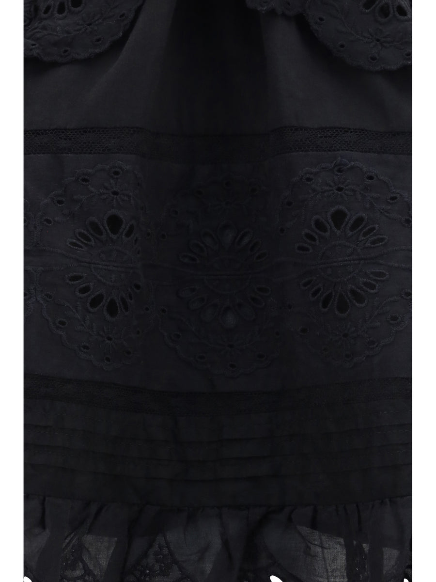 Ruffle Top Prisha Black Cotton Tops