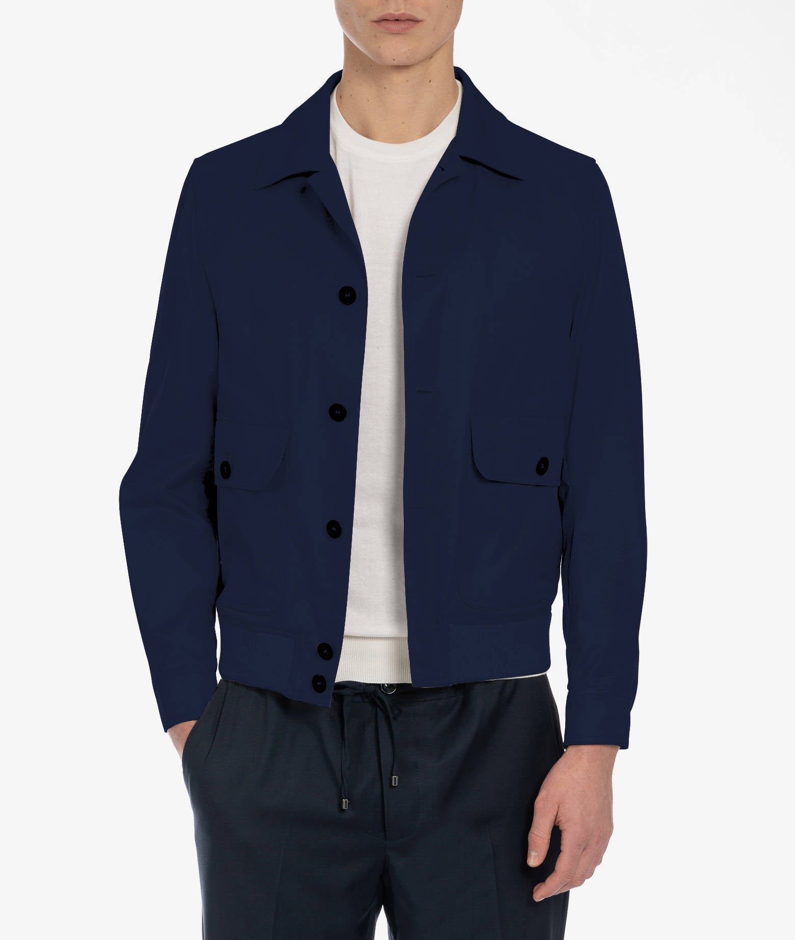 Cotton Jacket Sempione Beige Sportwear Blouson