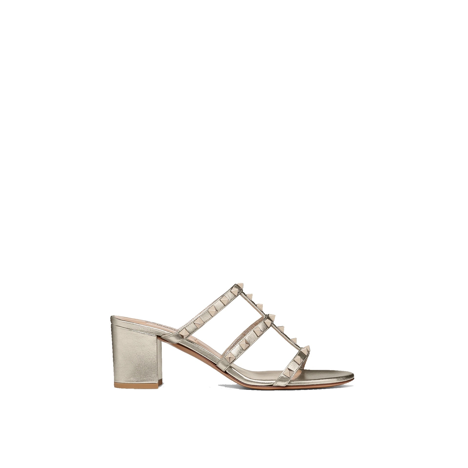 Garavani Rockstud Mules Gold Calf Leather