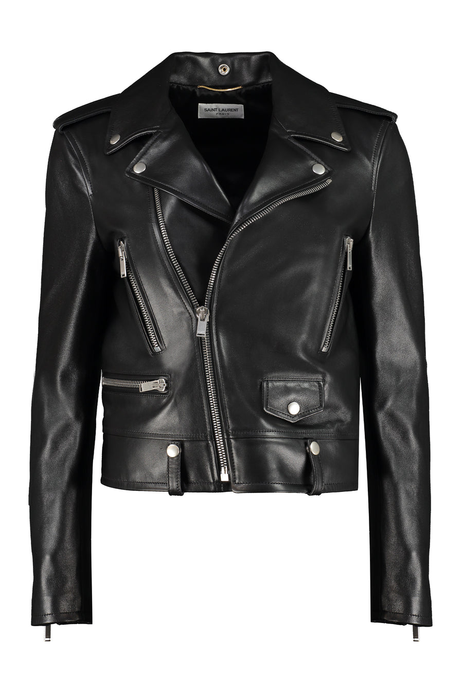 Leather Biker Jacket Black Lamb