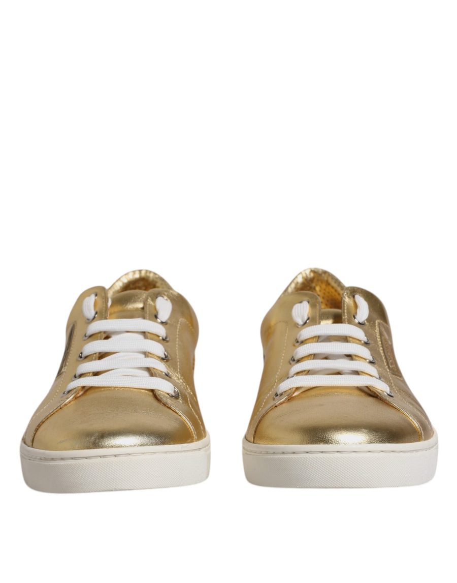 Dolce & Gabbana Leather sneaker in gold