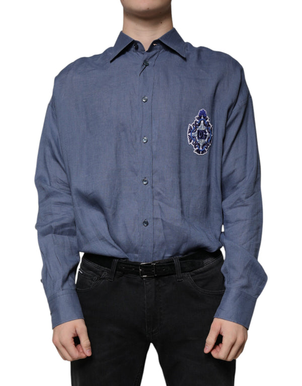 Dolce & Gabbana 100% Linen shirt in blue