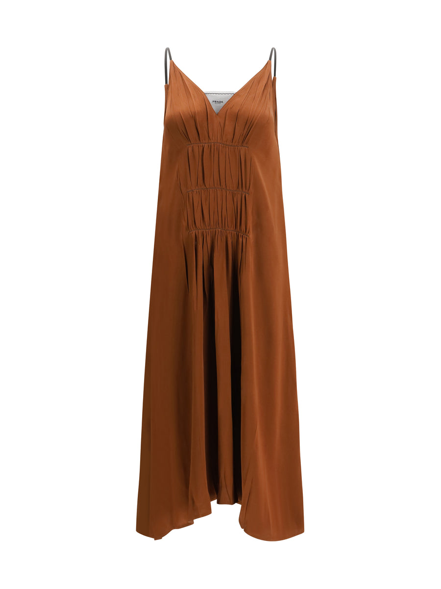 Prada 77% Acetate dress in brown