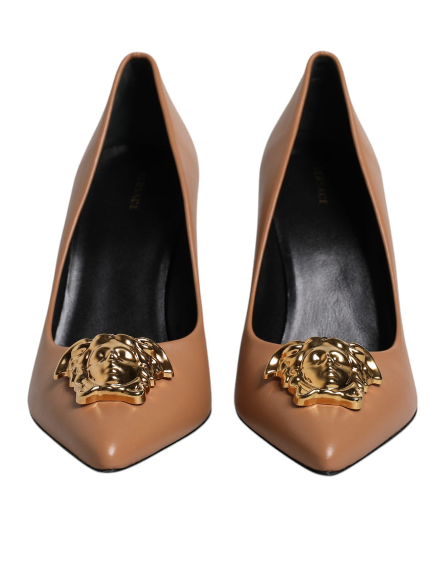 Versace 100% Calf Leather heels in brown