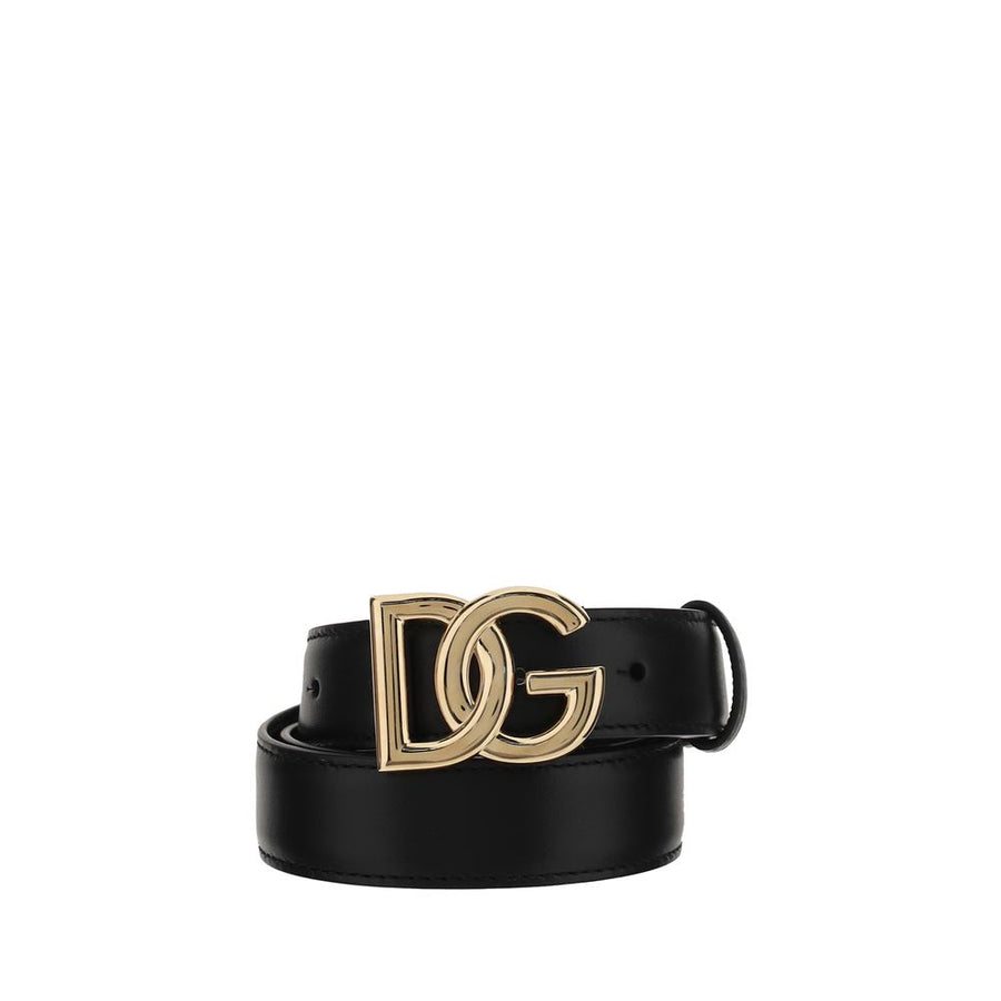 Dolce & Gabbana 100% Calf Leather Bos Taurus belt in black