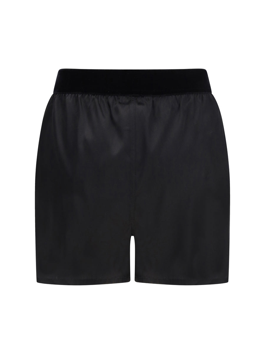 Pj Shorts Stretch Silk Satin Black